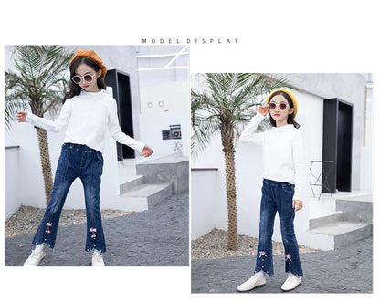 Autumn Kids Baby Girls Cowboy Pants Baby Girls Jeans Casual Girls Jeans