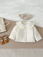 Winter New Baby Girl Warm Coat Cotton Infant Large Lapel Floral Padded Jacket Plus Velvet Thick Kids Cardigan