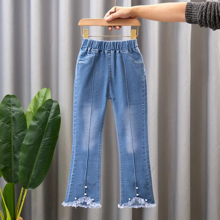 Autumn Kids Baby Girls Cowboy Pants Baby Girls Jeans Casual Girls Jeans