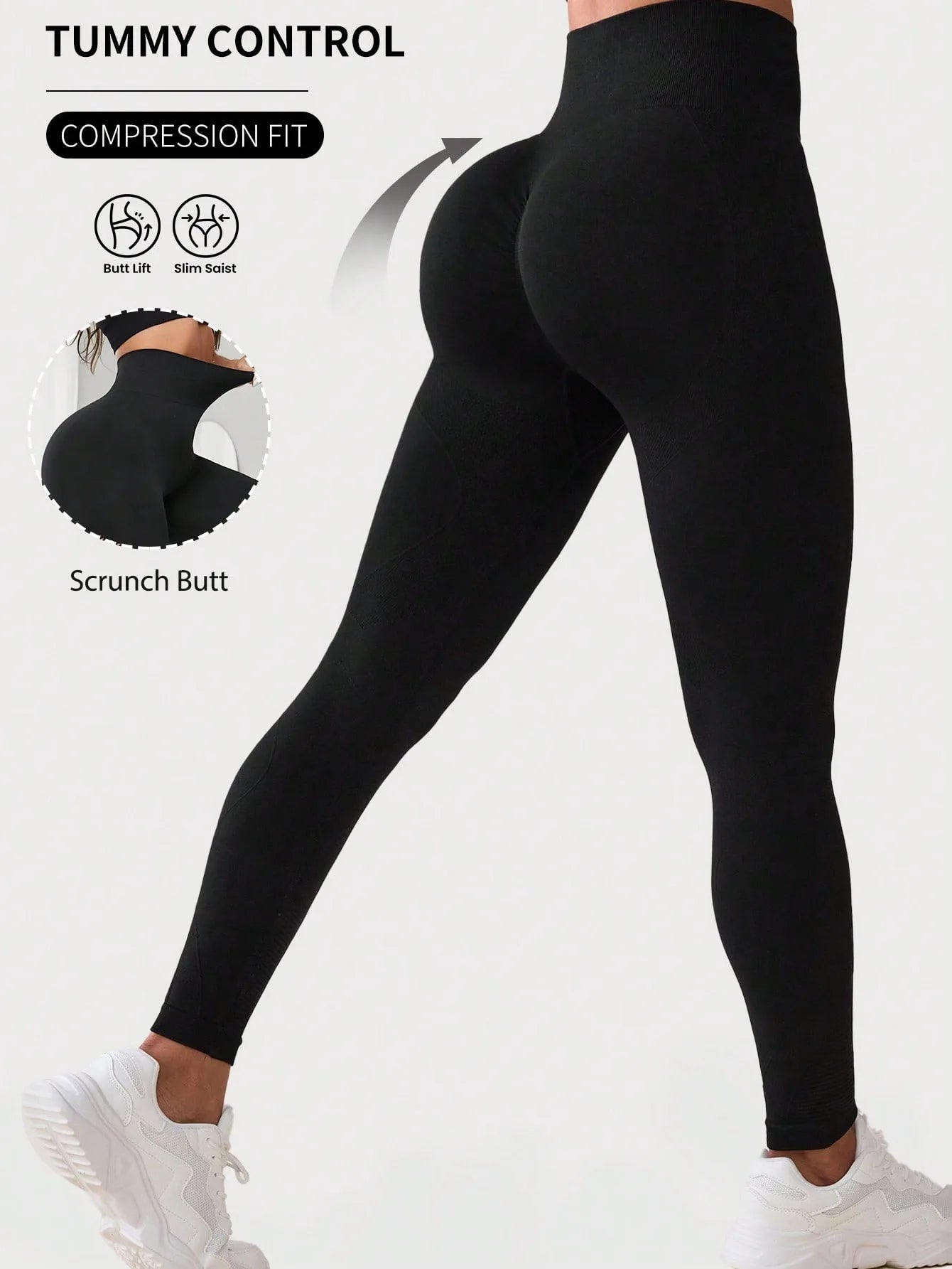 High Waisted Yoga Pants for Women - Tummy Control Workout Leggings with Pockets
