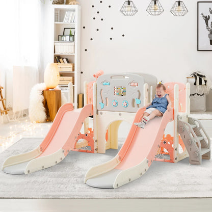 11 in 1 Toddler Slide,  for Ages 1-3 with Basketball Hoop, Playset Structure, Arch Tunnel Telescope