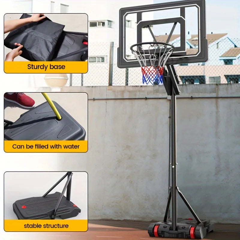 1 Basketball Hoop Outdoor 5.5-9.5 Feet Adjustable Height