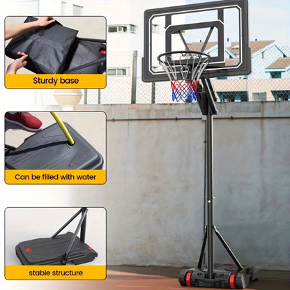 1 Basketball Hoop Outdoor 5.5-9.5 Feet Adjustable Height
