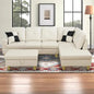 Sectional Couch for Living Room Furniture Set, and Chaise with Storage Ottoman and 3 Pillows