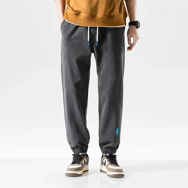 Spring Summer Black Blue Baggy Jeans Men Streetwear Denim Joggers Casual Jean Trousers