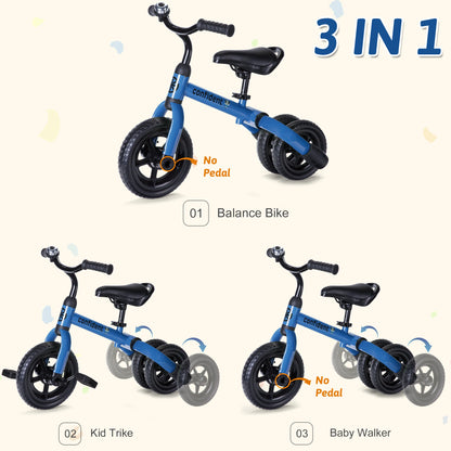 Toddlers Tricycle for 2-5 Years Old Boy & Girl with Detachable Pedal And Training Wheels