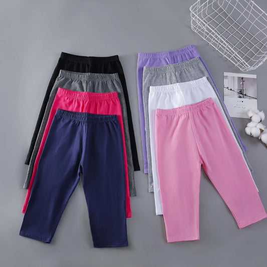 Candy Color Leggings Girls, Calf-Length Cotton Slim pants
