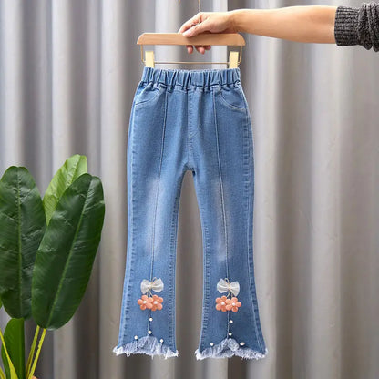 Autumn Kids Baby Girls Cowboy Pants Baby Girls Jeans Casual Girls Jeans
