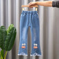 Autumn Kids Baby Girls Cowboy Pants Baby Girls Jeans Casual Girls Jeans