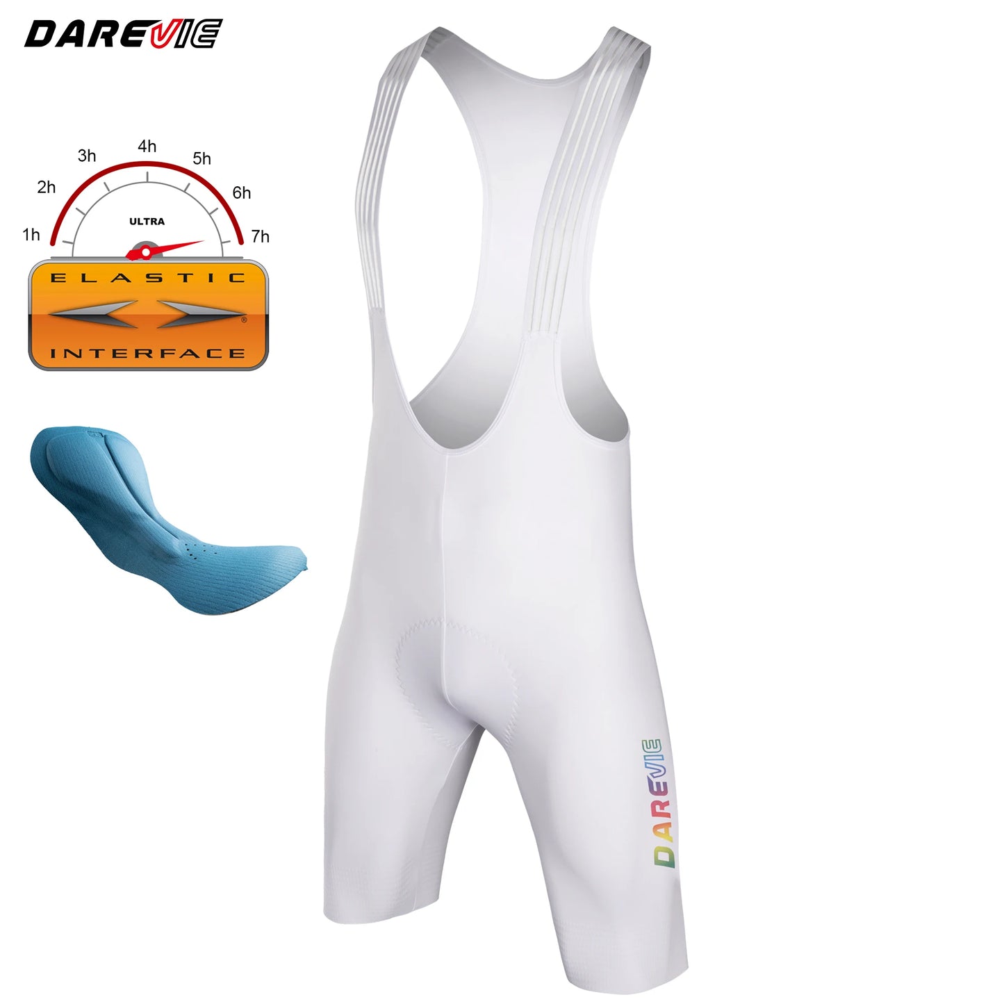 Cycling Bib Shorts Seamless, ELASTIC-INTERFACE Pad Cycling Shorts, Leg Gripper Men's Shorts