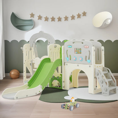 11 in 1 Toddler Slide,  for Ages 1-3 with Basketball Hoop, Playset Structure, Arch Tunnel Telescope