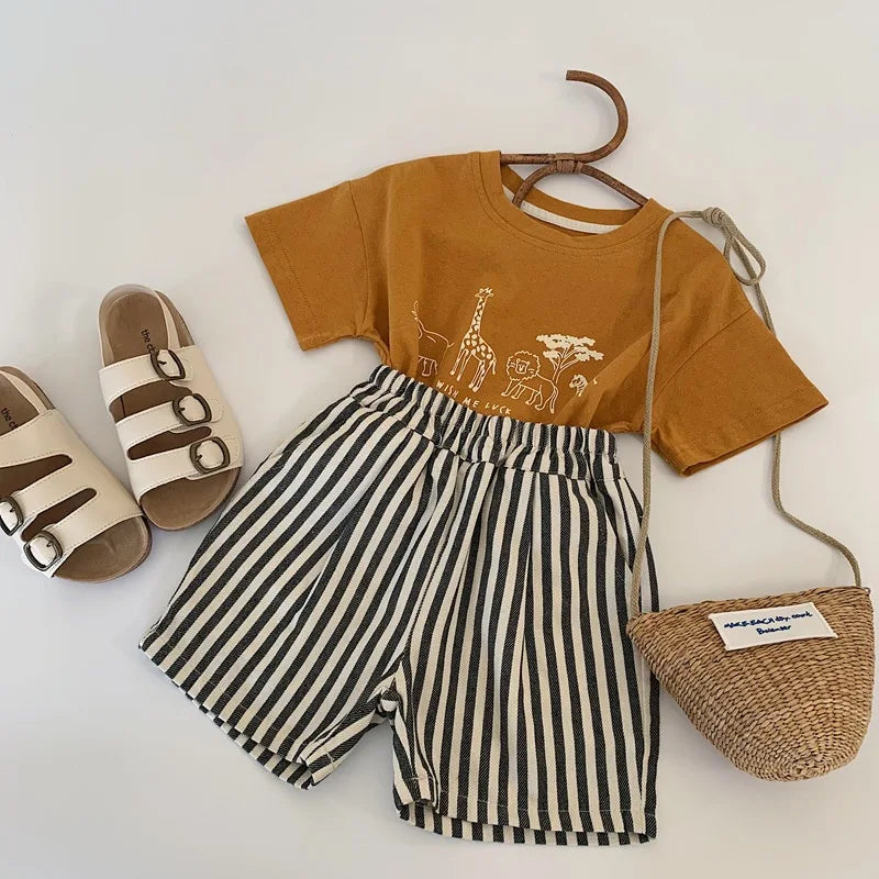 Summer Shorts For Boys Striped  Toddler Cotton
