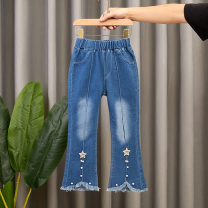 Autumn Kids Baby Girls Cowboy Pants Baby Girls Jeans Casual Girls Jeans