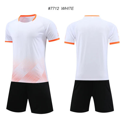 Children Football Jerseys Shorts Boys Girls Soccer Clothes Set Short Sleeve Football Uniforms Kids Soccer Tracksuit Jersey 7712