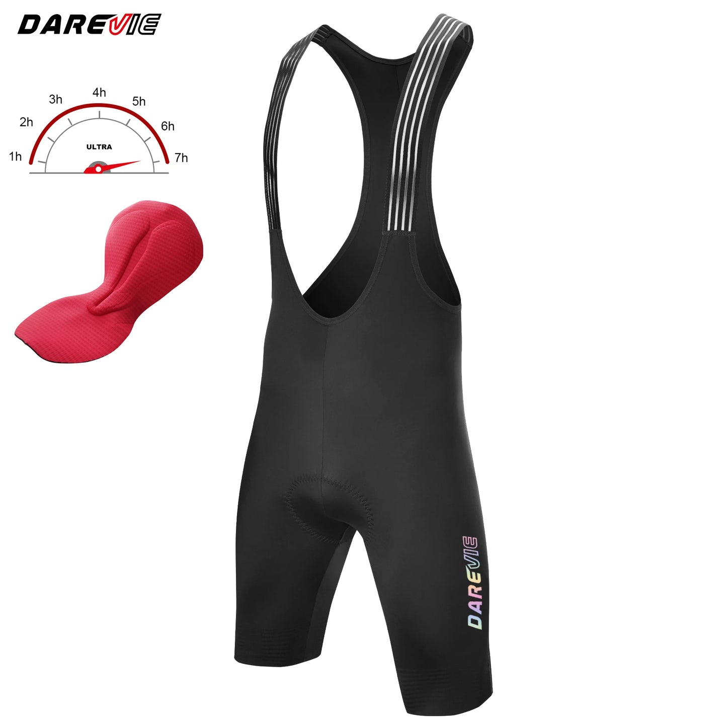 Cycling Bib Shorts Seamless, ELASTIC-INTERFACE Pad Cycling Shorts, Leg Gripper Men's Shorts