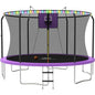 Trampoline 8FT-14FT Trampoline with Basketball Hoop and LED Lights Outdoor fun for whole family