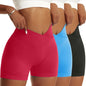 3 Pieces Women Solid Peach Hip Sports Pants Breathable Running Biker Yoga Shorts for Women