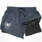 2 in 1 Men's Gym Shorts Fitness Quick Dry Sports Performance running shorts