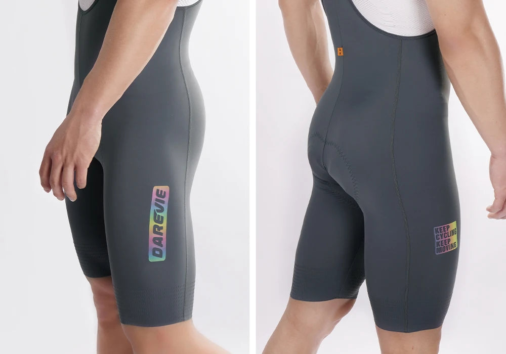 Cycling Bib Shorts Seamless, ELASTIC-INTERFACE Pad Cycling Shorts, Leg Gripper Men's Shorts