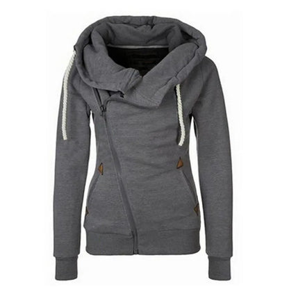 Popular Women's Clothing American Sports Cardigan Side Zipper Hooded Sweatshirt Jacket