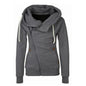 Popular Women's Clothing American Sports Cardigan Side Zipper Hooded Sweatshirt Jacket