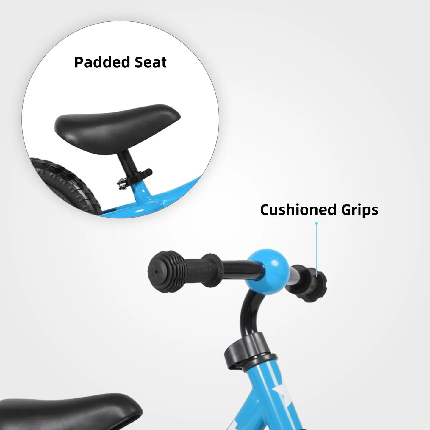 12 Inch Balance Bike for 18months, 2-5 Years Old Boys and Girls, with Adjustable Handlebars