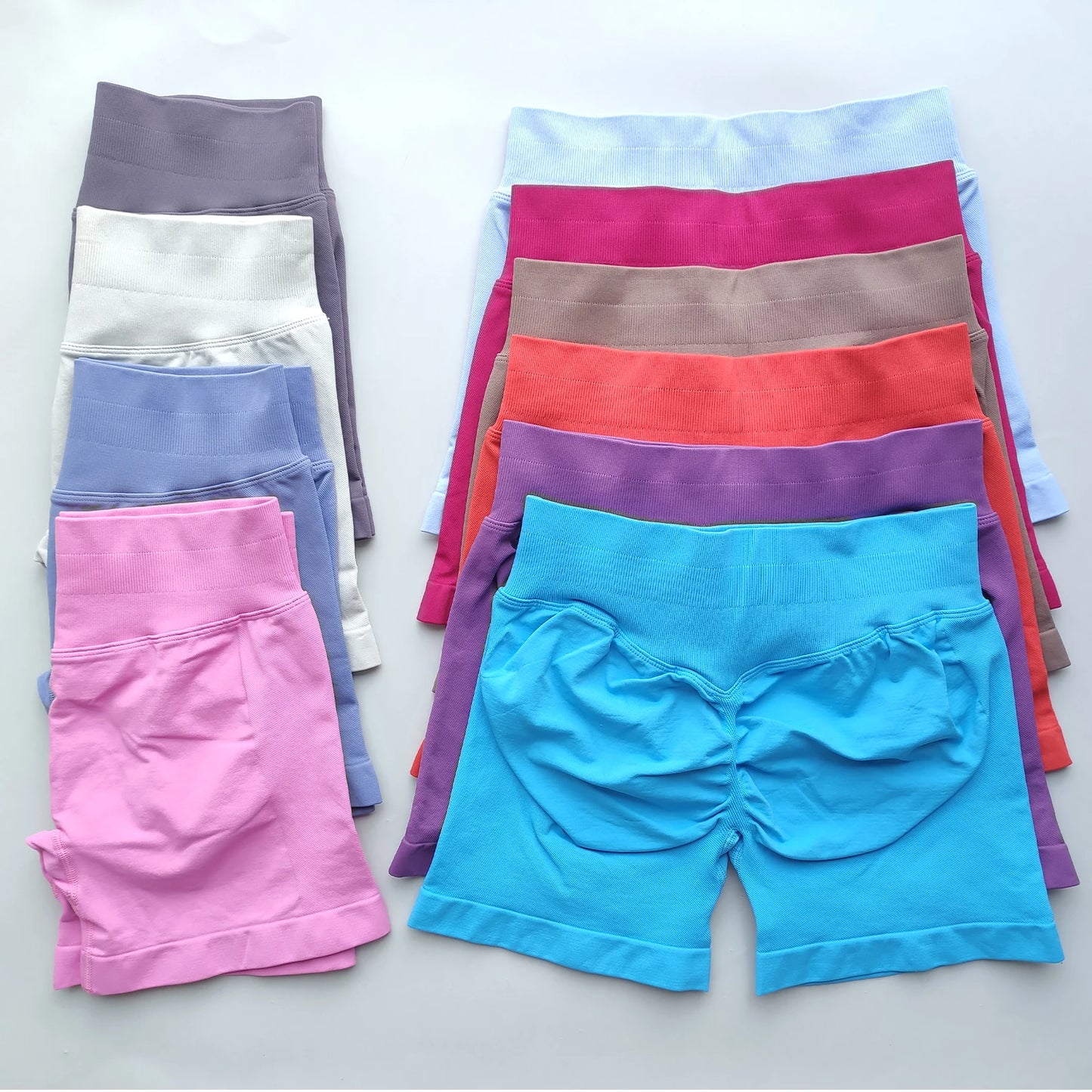 Shorts Seamless Gym Shorts Women, Fitness Sports Low Ribbed Band Workout Shorts