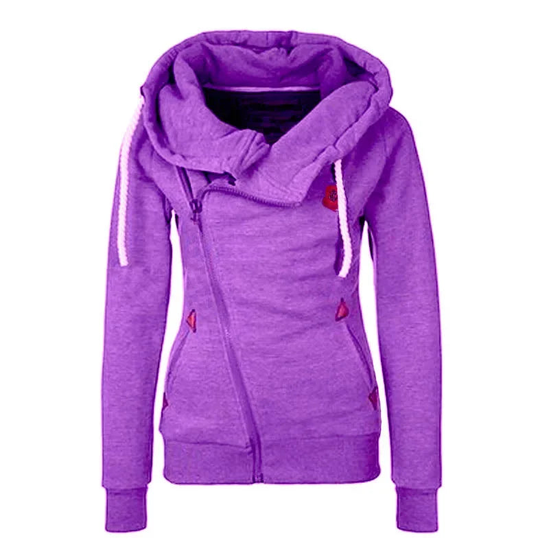 Popular Women's Clothing American Sports Cardigan Side Zipper Hooded Sweatshirt Jacket