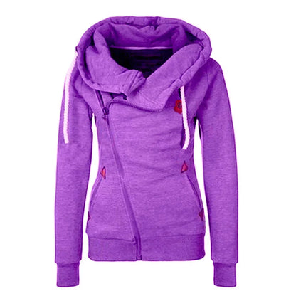 Popular Women's Clothing American Sports Cardigan Side Zipper Hooded Sweatshirt Jacket