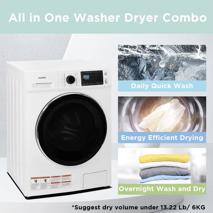 24 "Washer and Dryer Combo 2.7cu.ft 26lbs Washing Machine, Front Load Full-Automatic