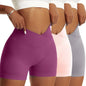 3 Pieces Women Solid Peach Hip Sports Pants Breathable Running Biker Yoga Shorts for Women
