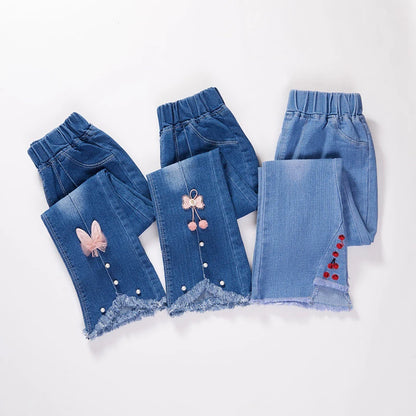 Autumn Kids Baby Girls Cowboy Pants Baby Girls Jeans Casual Girls Jeans