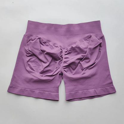 Shorts Seamless Gym Shorts Women, Fitness Sports Low Ribbed Band Workout Shorts