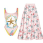 One-piece Swimsuit Classic Printed Lace Up Swimsuit Women's
