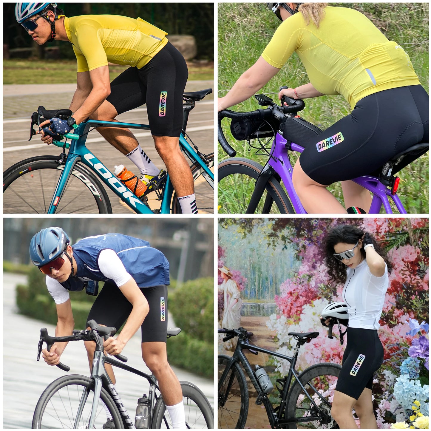 Cycling Bib Shorts Seamless, ELASTIC-INTERFACE Pad Cycling Shorts, Leg Gripper Men's Shorts