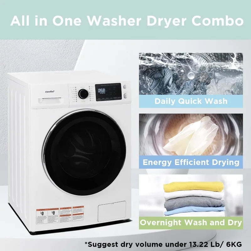 24 "Washer and Dryer Combo 2.7cu.ft 26lbs Washing Machine, Front Load Full-Automatic