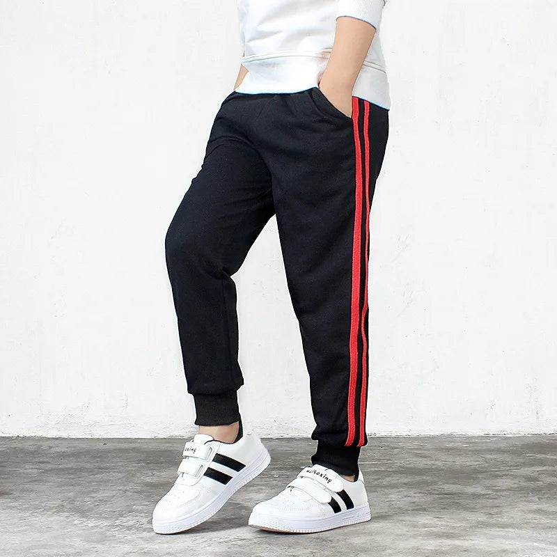 Boys Pants Cotton Atletic Boy's Joggers Sweatpants Pocket Children Long Trousers Casual Kids Sports Pants Teenager Boys Clothes