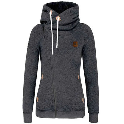 Popular Women's Clothing American Sports Cardigan Side Zipper Hooded Sweatshirt Jacket