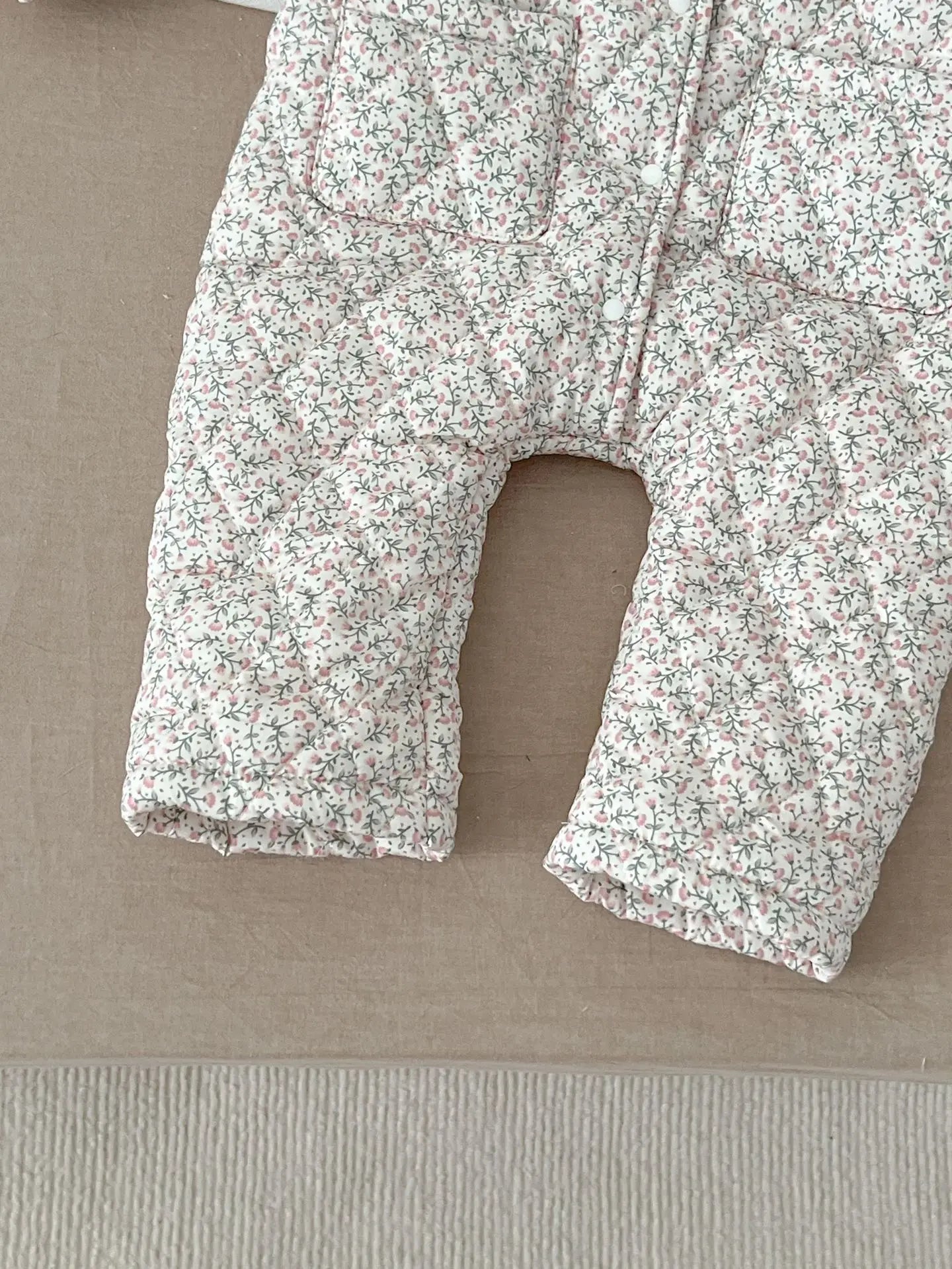 Winter New Baby Girl Warm Coat Cotton Infant Large Lapel Floral Padded Jacket Plus Velvet Thick Kids Cardigan