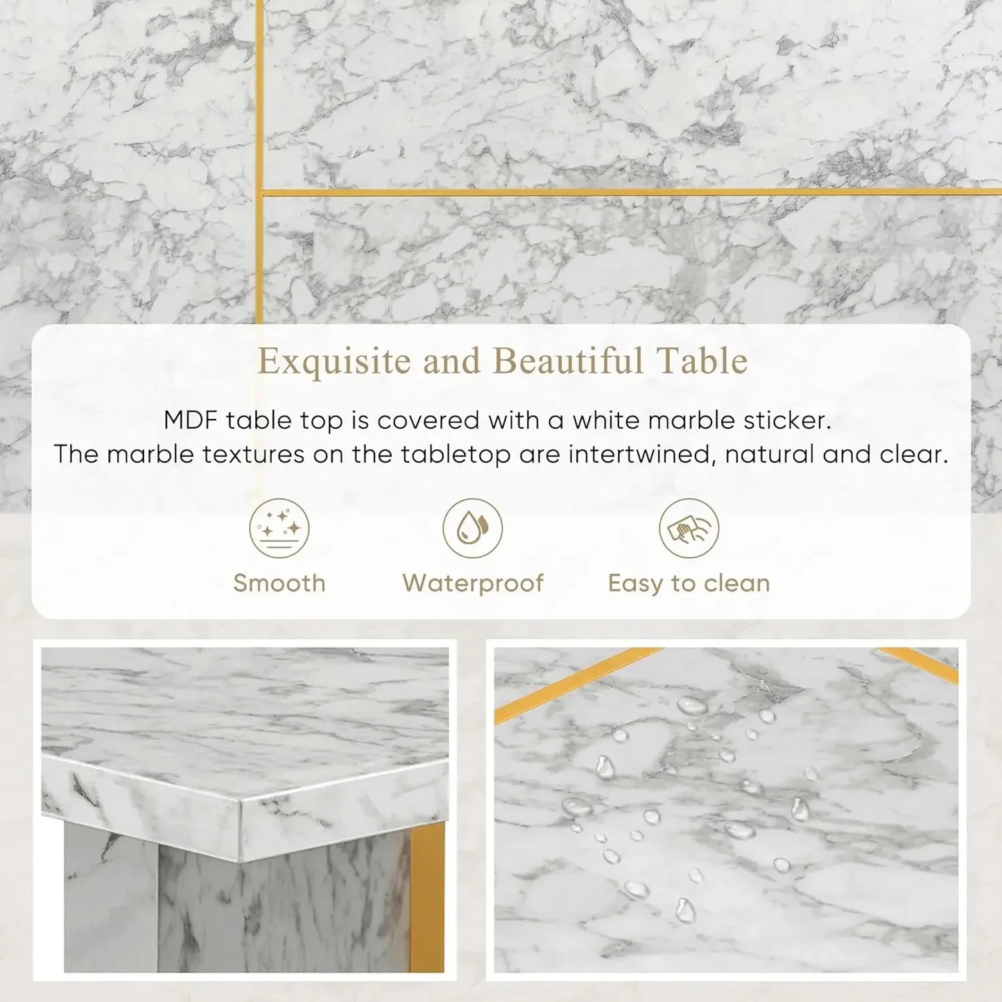 7-Piece Kitchen Dining Table Set for 6, Wood Kitchen Table and 6 Upholstered Chairs with Backrest