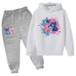 Pink Children Hoodie Stitch Cartoon Print Sweatshirt +Pants Boys Girls Toddler age 3-12 Girls
