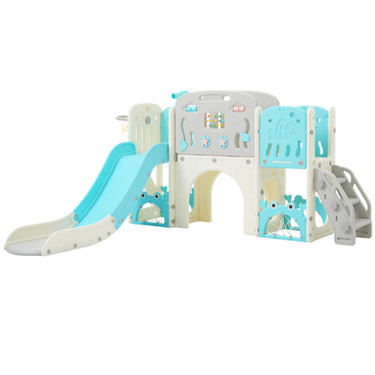11 in 1 Toddler Slide,  for Ages 1-3 with Basketball Hoop, Playset Structure, Arch Tunnel Telescope