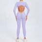 Yoga Zipper Jumpsuits Beauty Long-Sleeved One-Piece Gym Tracksuits