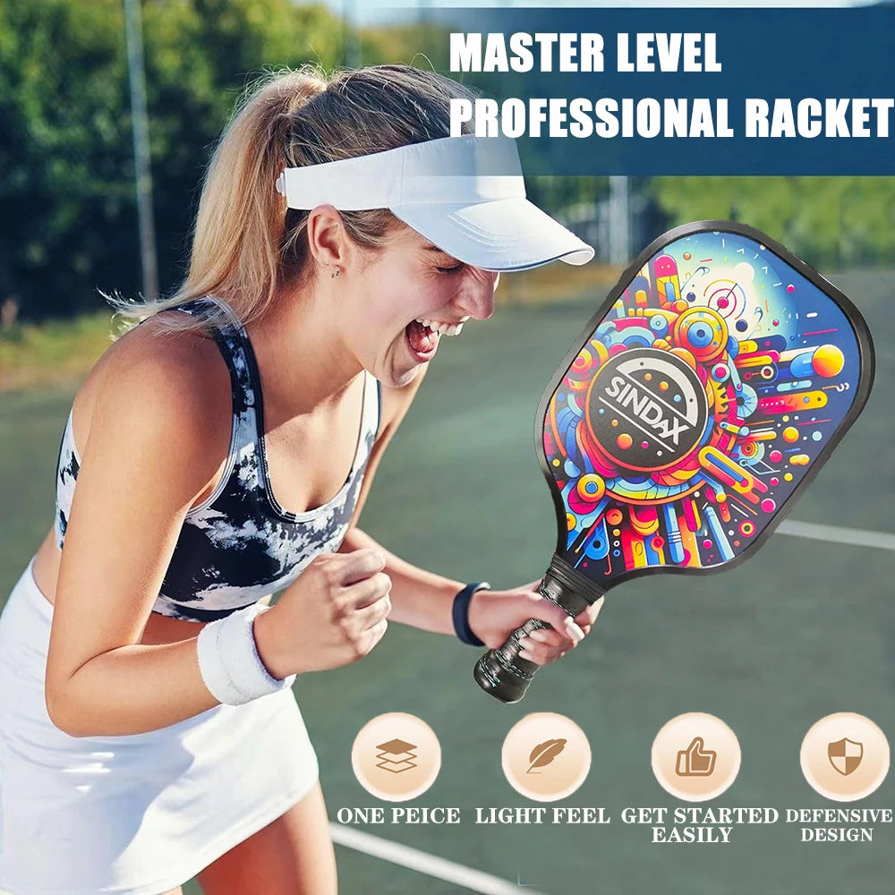 Pickleball Paddle Set Rackets  Lightweight Core 4 Balls Racquet Cover Carrying Bag
