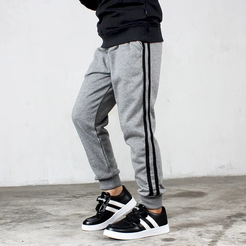 Boys Pants Cotton Atletic Boy's Joggers Sweatpants Pocket Children Long Trousers Casual Kids Sports Pants Teenager Boys Clothes