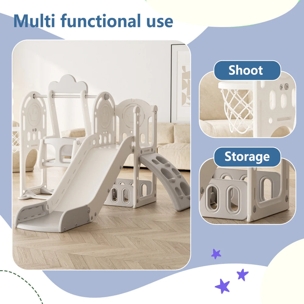 Kids Slide for Toddlers Age 1-4, 11in 1 Baby Slide Outdoor Indoor Playground with Basketball Hoop