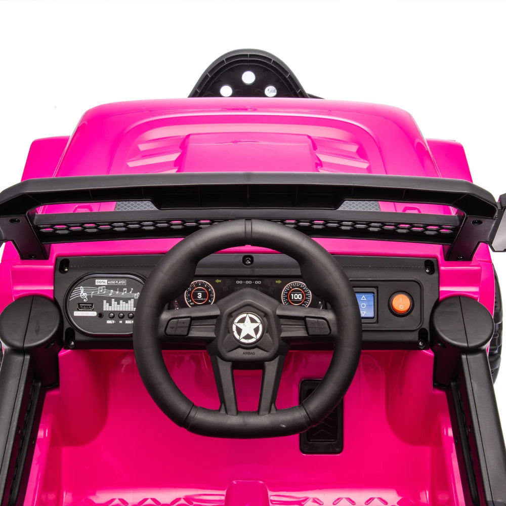 12V Kids Ride On Electric Truck Car W/Parents Control,2WD,Four-wheel suspension,Early education function,Adjustable volume