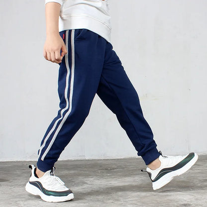 Boys Pants Cotton Atletic Boy's Joggers Sweatpants Pocket Children Long Trousers Casual Kids Sports Pants Teenager Boys Clothes