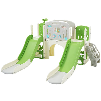 11 in 1 Toddler Slide,  for Ages 1-3 with Basketball Hoop, Playset Structure, Arch Tunnel Telescope