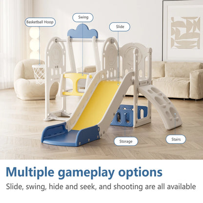 Kids Slide for Toddlers Age 1-4, 11in 1 Baby Slide Outdoor Indoor Playground with Basketball Hoop